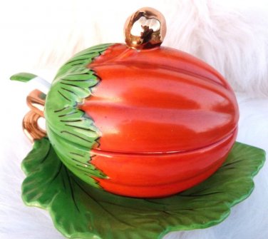 VINTAGE CONDIMENT TUREEN SPOON SERVER SQUASH