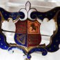 ANTIQUE ROYALTY BRITISH COAT OF ARMS BROOCH GUILLOCHE ENAMEL COAT BROOCH