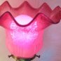 VINTAGE GLASS LAMP SHADE VINTAGE CRANBERRY GLASS