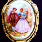 VINTAGE LIMOGE BROOCH VICTORIAN PORCELAIN BROOCH