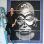 BLACK ART AFRICAN MASK RESTAURANT INVESTMENT ART POLYPTYCH PANEL