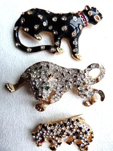 JAGUAR BROOCH TIGER LEOPARD PANTHER BROOCH