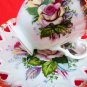 SHAFFORD TEACUP SAUCER RETICULATED PIERCED HEARTS