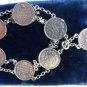 SILVER COIN BRACELET 1838 CANADIAN 5 CENT COIN ANNAS INDIA COIN