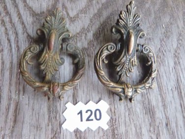 VICTORIAN DRAWER PULL ORNATE BRASS ANTIQUE FEDERAL CABINET PULL