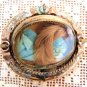 VICTORIAN MOURNING LOCKET SWIVEL MOURNING BROOCH  HAIR JEWELERY