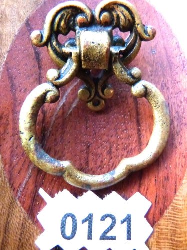 VICTORIAN DRAWER PULL VINTAGE CABINET BAIL RING PULL BRASS HEART