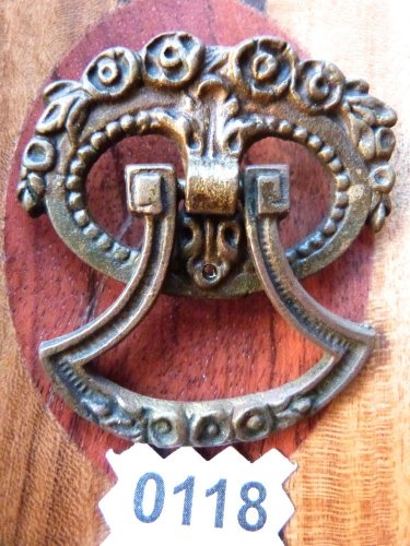 VINTAGE DRAWER PULL VINTAGE CABINET BAIL RING PULL ROSES ORNATE HANDLE