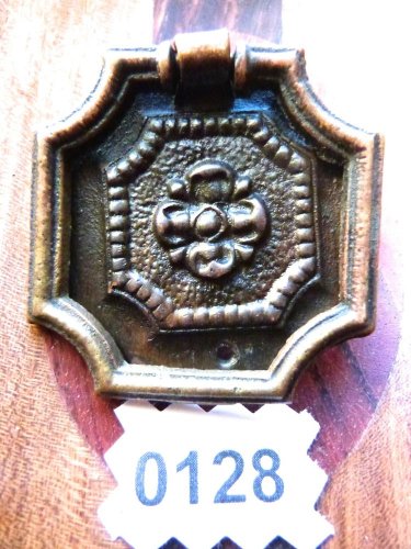 FRENCH  DRAWER PULL VINTAGE CABINET BAIL RING PULL ROSES ORNATE FLOWER
