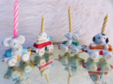 VINTAGE CAKE DECORATE CIRCUS TRAIN VINTAGE JAPAN ELEPHANT DUCK DOG RABBIT
