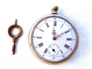 VINTAGE POCKET WATCH DOUBLE CASE KEY WIND RUBIS CYLINDRE FRENCH