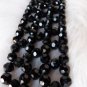 VINTAGE MOURNING JEWELRY JET BLACK GLASS BEAD TIE
