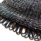 VICTORIAN PURSE MICRO BEAD MOURNING PURSE JET BLACK GLASS BEADS