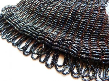 VICTORIAN PURSE MICRO BEAD MOURNING PURSE JET BLACK GLASS BEADS