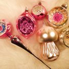 VINTAGE CHRISTMAS TREE BALLS WEST GERMANY MERCURY GLASS SPIRE TREE TOPPER 6PC