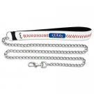 Texas Rangers Baseball Leather Chain Leash LargeTexas Rangers Baseball Leather Chain Leash Medium