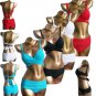 2pcs Women Padded Red Draped Push-Up Bikini Set Sexy Swimsuit Size S/M/L