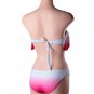 Sexy Red Gradient Padded Bandeau Fringe Bikini Sexy Swimwear Women Swimsuit 2 PCS Hot Bikini Set