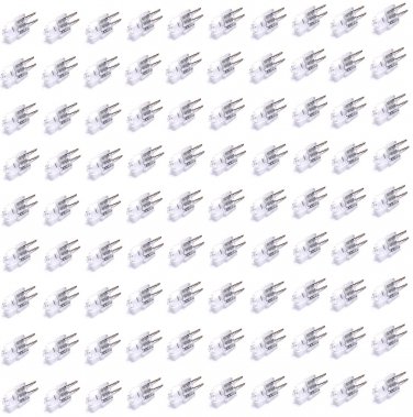 100 Pack AC DC 12V 20W Clear Lense Halogen Light Bulb Cool White G4 JC Spot Light Replacement