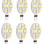 6 Pack AC DC 12V-24V 2.8W Warm White 12x 5050 Cluster LED Light Bulb Gx4 G4 BI Pin Lamp Side Pin