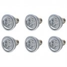 6 Pack 100V - 250V PAR20 5W Cool White LED Bulb E26 E27 Halogen Flood Lamp Silver Aluminum Casing