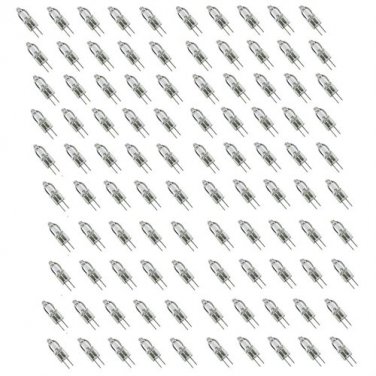 100 Pack AC DC 12V 10W Clear Lense Halogen Light Bulb Cool White G4 JC Spot Light Replacement