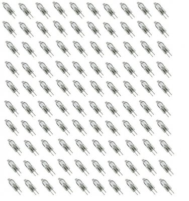 100 Pack AC DC 6V 10W Halogen Light Bulb Warm White G4 JC Spot Light Replacement