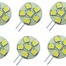 6 Pack AC DC 12V-24V 1.2W 6x 5050 Cluster LED Light Bulb Warm White GX4 G4 BI Pin Lamp Side Pin
