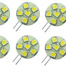 6 Pack AC DC 12V-24V 1.2W 6x 5050 Cluster LED Light Bulb Cool White GX4 G4 BI Pin Lamp Side Pin