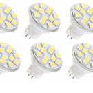 6 Pack AC DC 12V-24V 3W 12x 5050 Cluster LED Light Bulb Warm White MR11 GU4 BI Pin Lamp