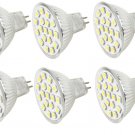 6 Pack AC DC 12V-24V 4.5W Warm White 18 SMD Cluster LED Light Bulb MR16 GU5.3 BI Pin Lamp