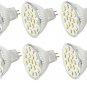 6 Pack AC DC 12V-24V 4.5W Warm White 18 SMD Cluster LED Light Bulb MR16 GU5.3 BI Pin Lamp