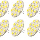 6 Pack AC DC 12V-24V 2.8W 12x 5050 Cluster Warm White LED Light Bulb Gx4 G4 BI Pin Lamp Back Pin