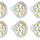6 Pack AC DC 12V-24V 1.5W Cool White 6x 5050 Cluster LED Light Bulb MR11 GU4 BI Pin Lamp