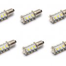 6 Pack AC DC 12V-24V 1.8W 15x 3528 Cluster LED Bulb Cool White E10 Mini Screw Lamp #1447 Replacement