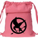 Hunger Games Backpack Pink Canvas Drawstring