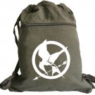 Hunger Games Backpack Green Canvas Drawstring