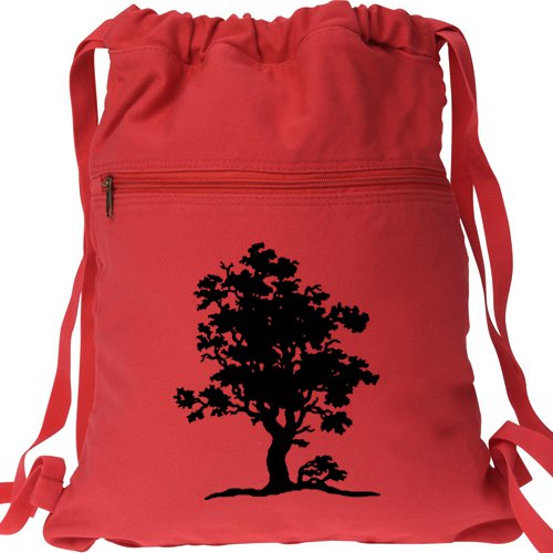 Tree of Life Backpack Red Drawstring Bag