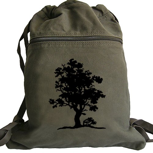 Tree of Life Backpack Green Drawstring Bag