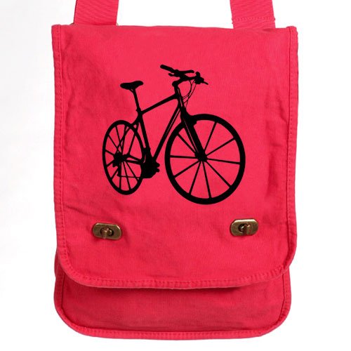 Bike Messenger Bag Red Custom Canvas Field Bag
