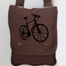 Bike Messenger Bag Brown Custom Canvas Field Bag