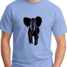 African Elephant Graphic Blue T-Shirt Large
