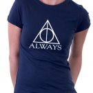 Always Harry Potter T-Shirt Ladies Navy Blue - Large