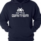 Retro Gamer Sweatshirt Hoodie Navy Blue