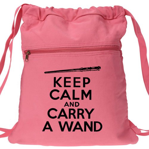 Harry Potter Keep Calm Carry a Wand Backpack Pink