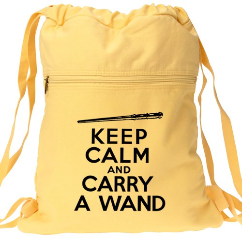 Harry Potter Keep Calm Carry a Wand Backpack Yellow