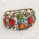 New Ethnic Style Fashion Colourful Alloy Resin Rhinestone Bracelet