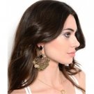 BURNISH GOLD BLACK DROP EARRING