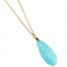GOLD TURQUOISE PENDANT CHAIN NECKLACE