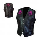 Ladies Rock Design Genuine Leather Motorcycle Vest